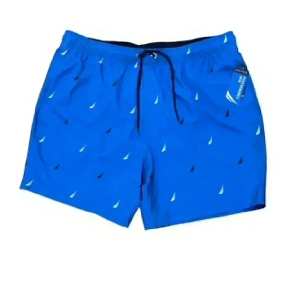 NEW Nautica Swim Performance Board‎ Shorts Blue Swim Trunks Mens Sz XXL NWT - Picture 2 of 11